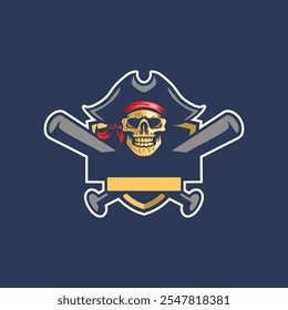 Logo Esport Mascote Piratas Baseball Team