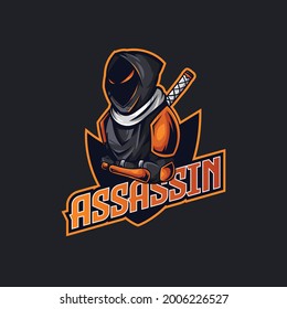 Plantilla de análisis de ninja para el deporte electrónico con logotipo