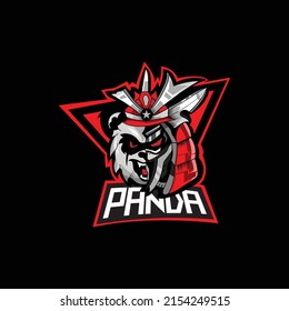 logo esport panda samurai ronin color red