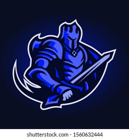 logo esport vector design, Blue Knight  Illustration, emblem for team sport.