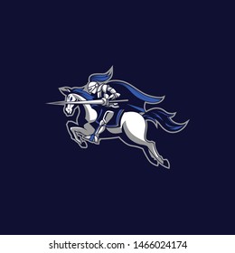 logo esport warriors ride horses carrying spears