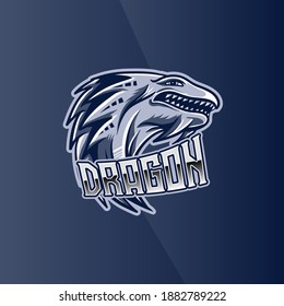logo esport whit dragon character icon