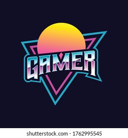 logo esports gaming. neon logo