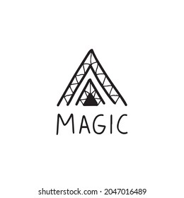 logotipo en estilo étnico, doodle 