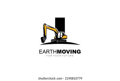 I logo excavator for construction company. Heavy equipment template vector illustration for your brand.