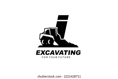 I logo excavator for construction company. Heavy equipment template vector illustration for your brand.
