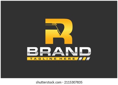 el logotipo con silueta de excavadora