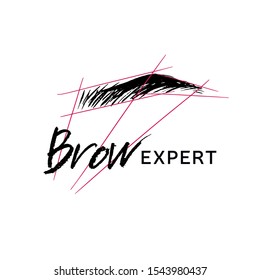 Logo For An Expert Eyebrow. Ink Illustration.