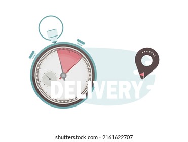 Logo for express delivery. Location tag. Vector illustration.