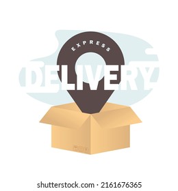 Logo for express delivery. Location tag. Vector illustration.