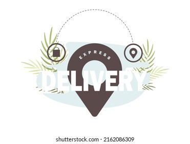 Logo for express delivery. Location tag. Vector illustration.
