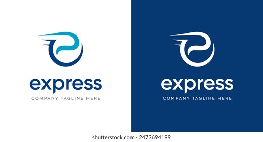 transporte logístico expreso, servicio rápido expreso concepto logístico logo diseño Plantilla