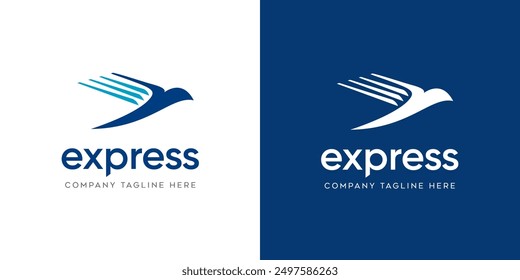 logo express logistic transportation, express fast service logistic concept logo design template