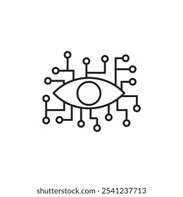 Logo eye circuit vision tech with blank background