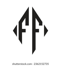 Logo F Condensed Rhombus Monogram 2 Letters Alphabet Font Logo Logotype Embroidery