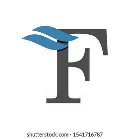 logo F letter with double wave 