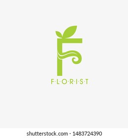 Logo F Letter And Leaf Logo Design 