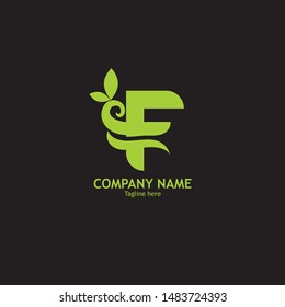 Logo F Letter And Leaf Logo Design 