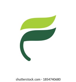 Logo F Letter with Leaf suitable for your modern business logo.