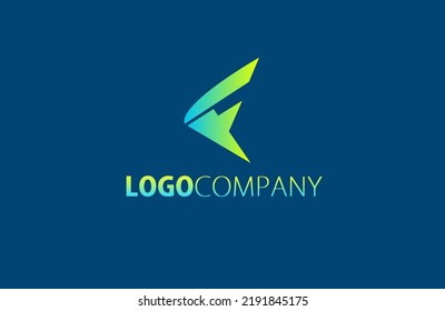 Logo F Letter shape monogram, Modern color