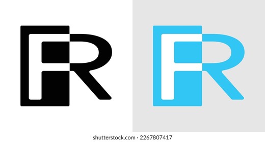 logotipo F R diseño abstracto moderno y único