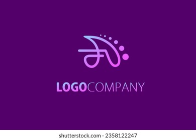 Logo FA or AF Letter shape monogram for company, Linear logo