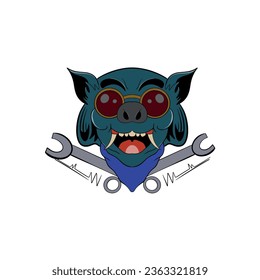 LOGO FACE DEVIL ANIMAL ILLUSTRATION
