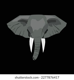 Logo for the face of the elephant animal (elephant) vector art