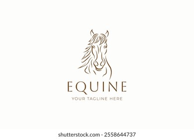 Logo Face of Horse Equine Stallion Mane Nature Wild Classy Sign Symbol