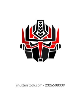 Logo Face Mask Robot Transformer Optimus Prime Red und Black Vector Design Grafik