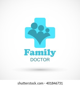 Logo Family Doctor Vector Isolated On Background