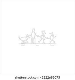 logo family trendy illustration design