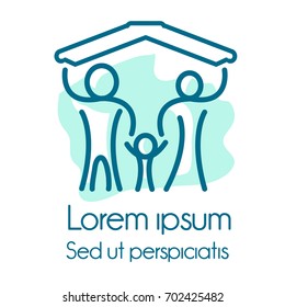 Logo family vector, icon, symbol, label, emblem adoption, Child protection.