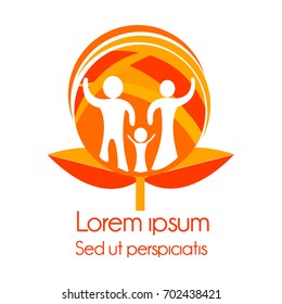 Logo family vector, icon, symbol, label, emblem, Child protection, adoption.
