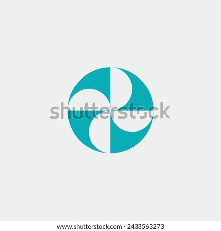Logo fan spinning inside circle with blank background