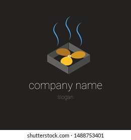 logo with fan, ventilation. vector illustration