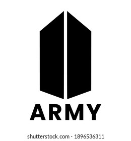 logo fans BTS ,army ,Bangtan Boys , new logo on white background  svg