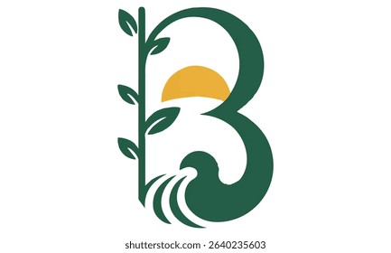 Logo, farm, Captial B, agriculture, in color, green