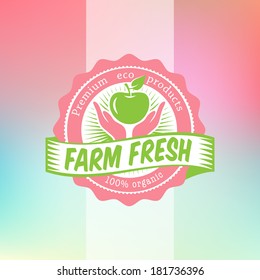 logo farm eco green seal sticker of healthy vital natural farm fresh aliment logo farm farmer parts nature natural food earth ecological market ecosystem fresh sign health healthy business scenery wel