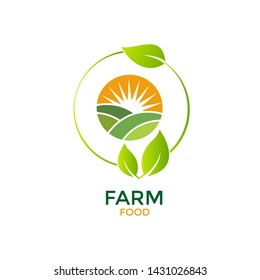 logo farm food Design icon.