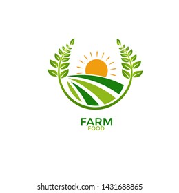 logo farm food Design icon.