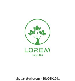 logo for farm green leaf seed design vector illustration natural