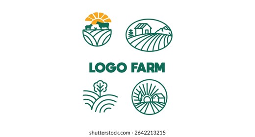 logo farm illustration vector icon