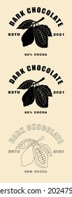 Logo for a farm, organic company or product. Veсtor. Three options on a gray background. you can change the color.