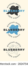 Logo for a farm, organic company or product. Veсtor. Three options on a gray background. you can change the color.