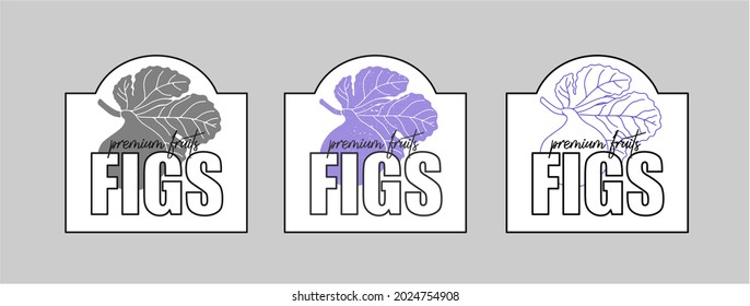 Logo for a farm, organic company or product. Veсtor. Three options on a gray background. you can change the color.