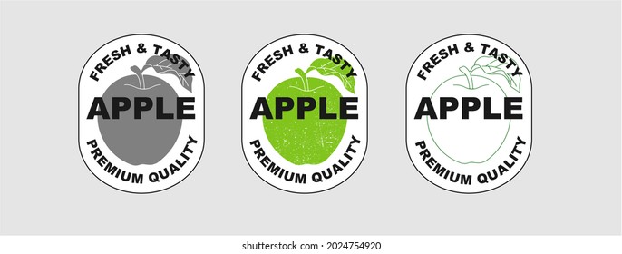Logo for a farm, organic company or product. Veсtor. Three options on a gray background. you can change the color.