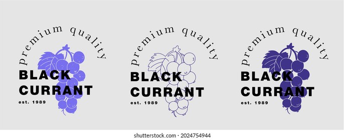 Logo for a farm, organic company or product. Veсtor. Three options on a gray background. you can change the color.