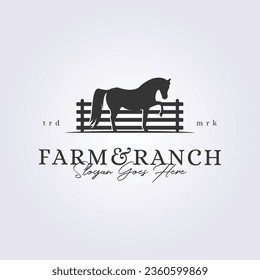 logo of farm and ranch vector illustration horse icon symbol template design