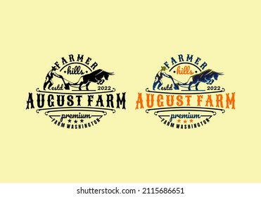 Logo Farmer Hills Vector Illustration Template with Simple Elegant Design Good for Any Industry